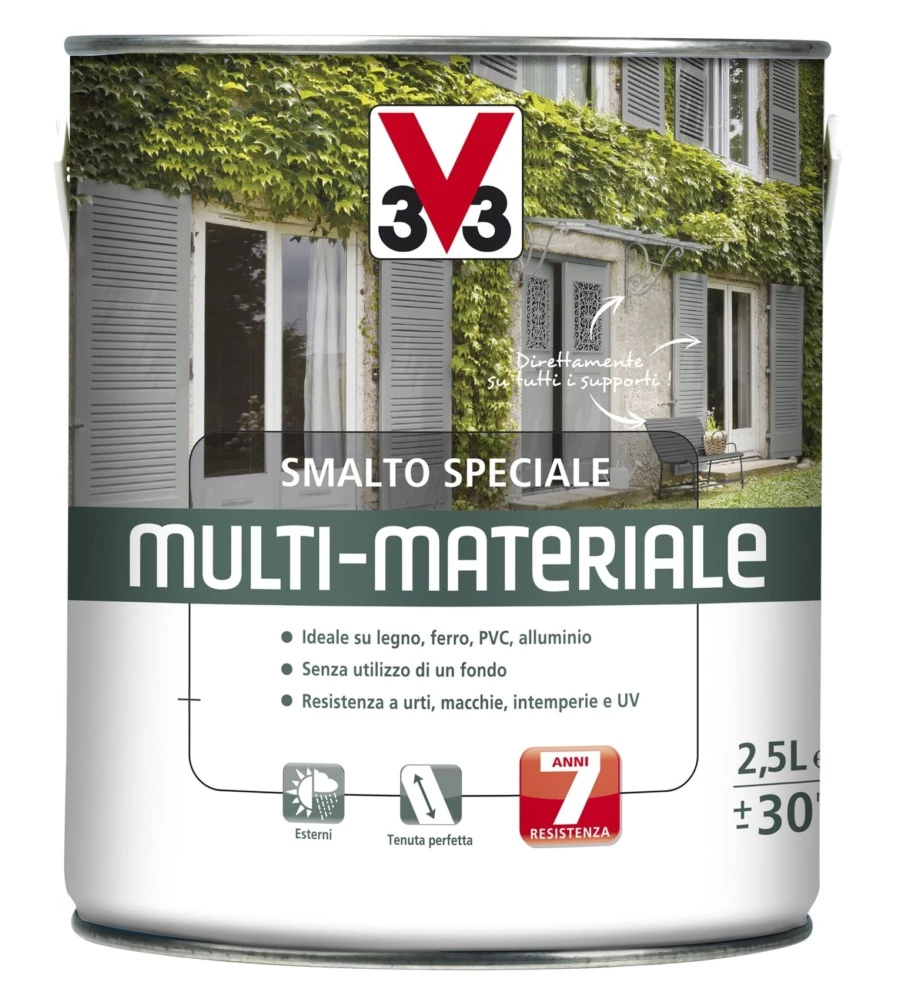 Smalto speciale multi-materiale 4 in 1 - alluminio metallizzato - 2,5 litri